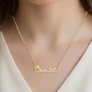 Custom Name Pendant with Crown, Star & Heart