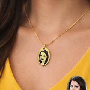 Customized Photo Engraved Pendant & Chain